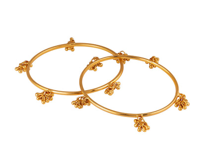 Jwellery For Less Gold Plated Small Ghungaru Set Of 2 Bangle And Women