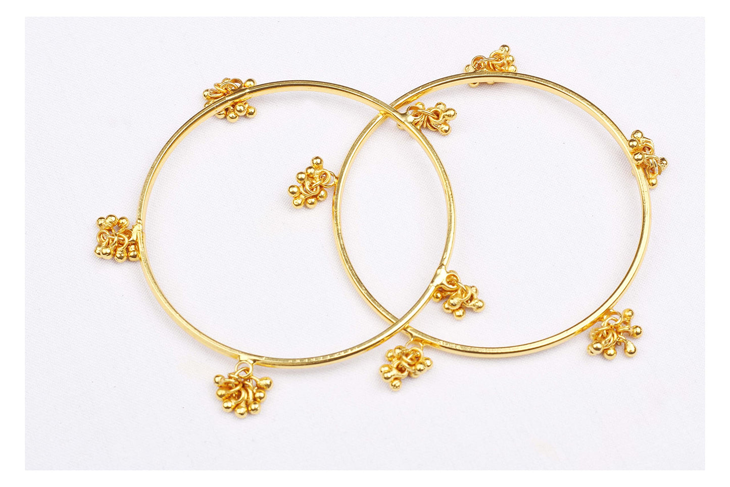 Jwellery For Less Gold Plated Small Ghungaru Set Of 2 Bangle And Women