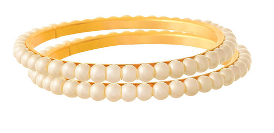1 G Golden Gold Plated Pearl Bangle Set