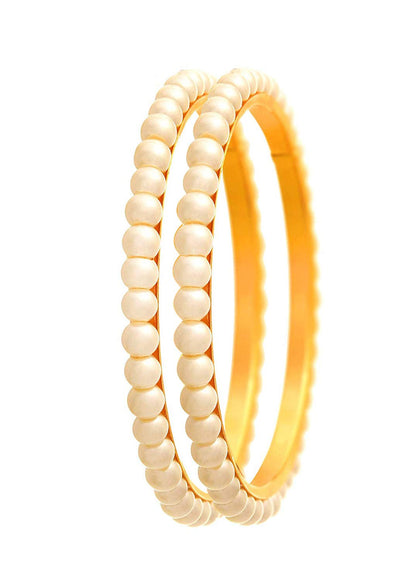 1 G Golden Gold Plated Pearl Bangle Set