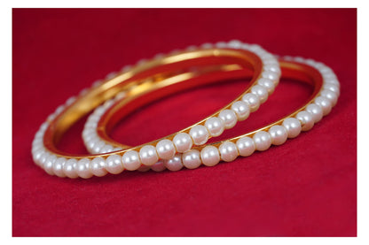 1 G Golden Gold Plated Pearl Bangle Set