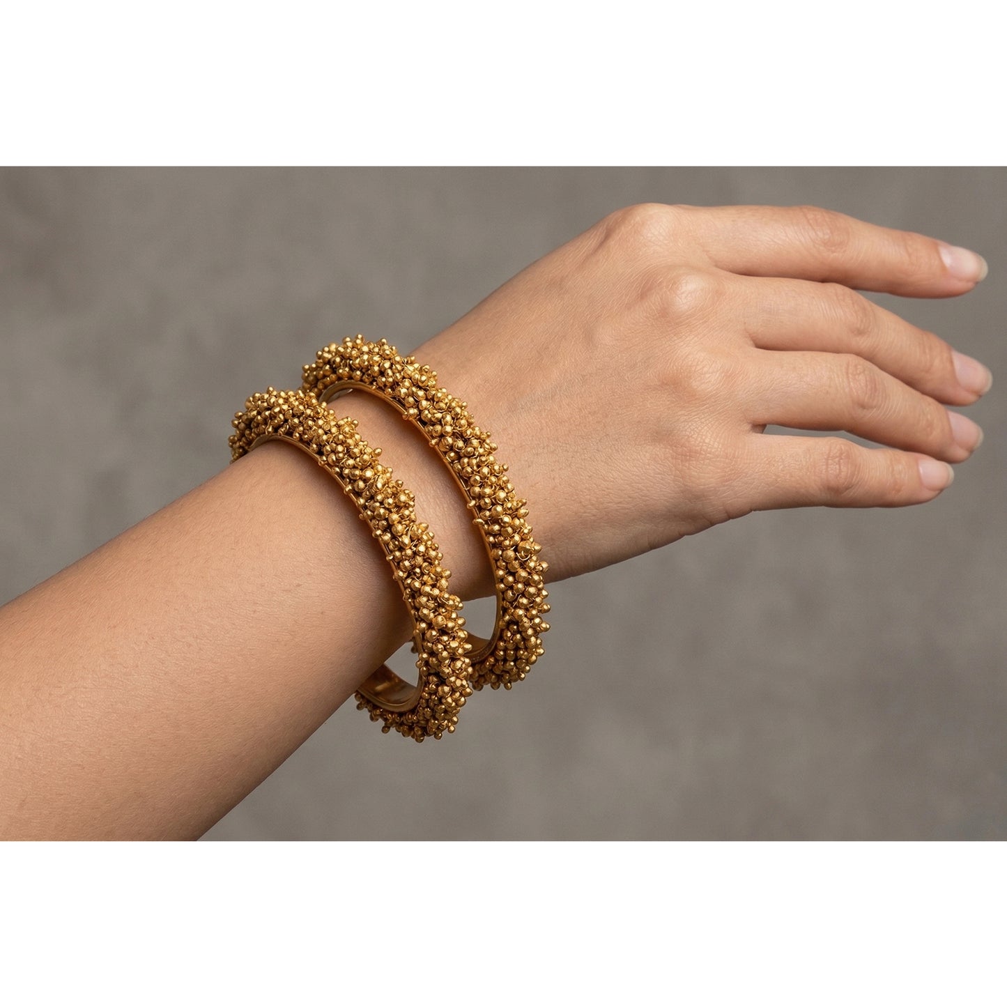 One Gram Gold Plated Gold Beads Kada Bangle .