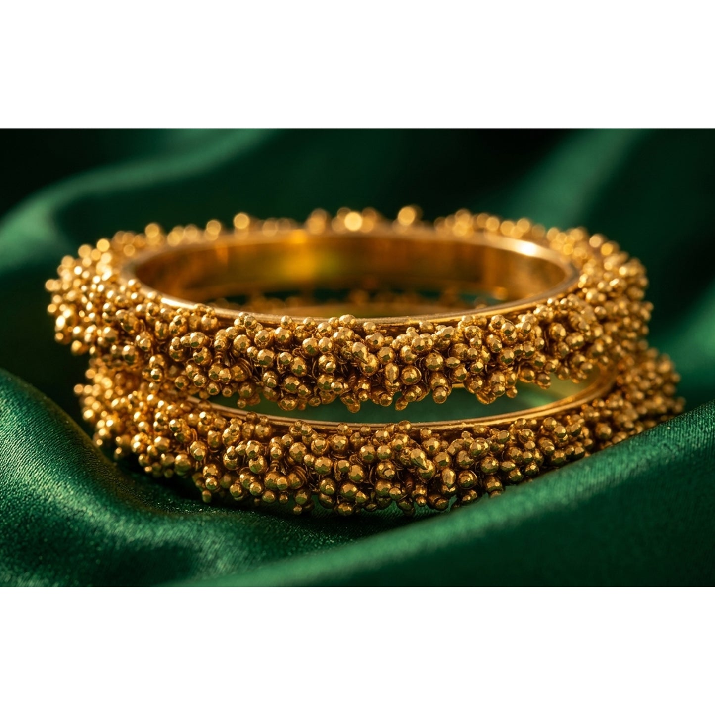 One Gram Gold Plated Gold Beads Kada Bangle .