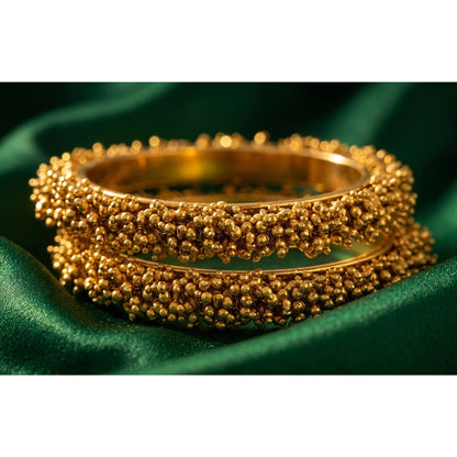 One Gram Gold Plated Gold Beads Kada Bangle .