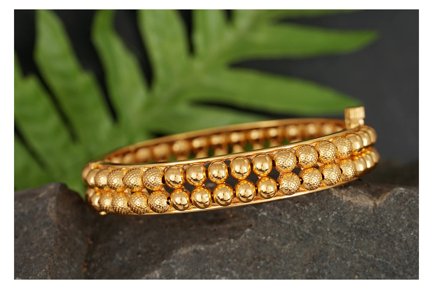 One Gram Micro Gold Plated Golden Beads Openable Kada Temple (24)
