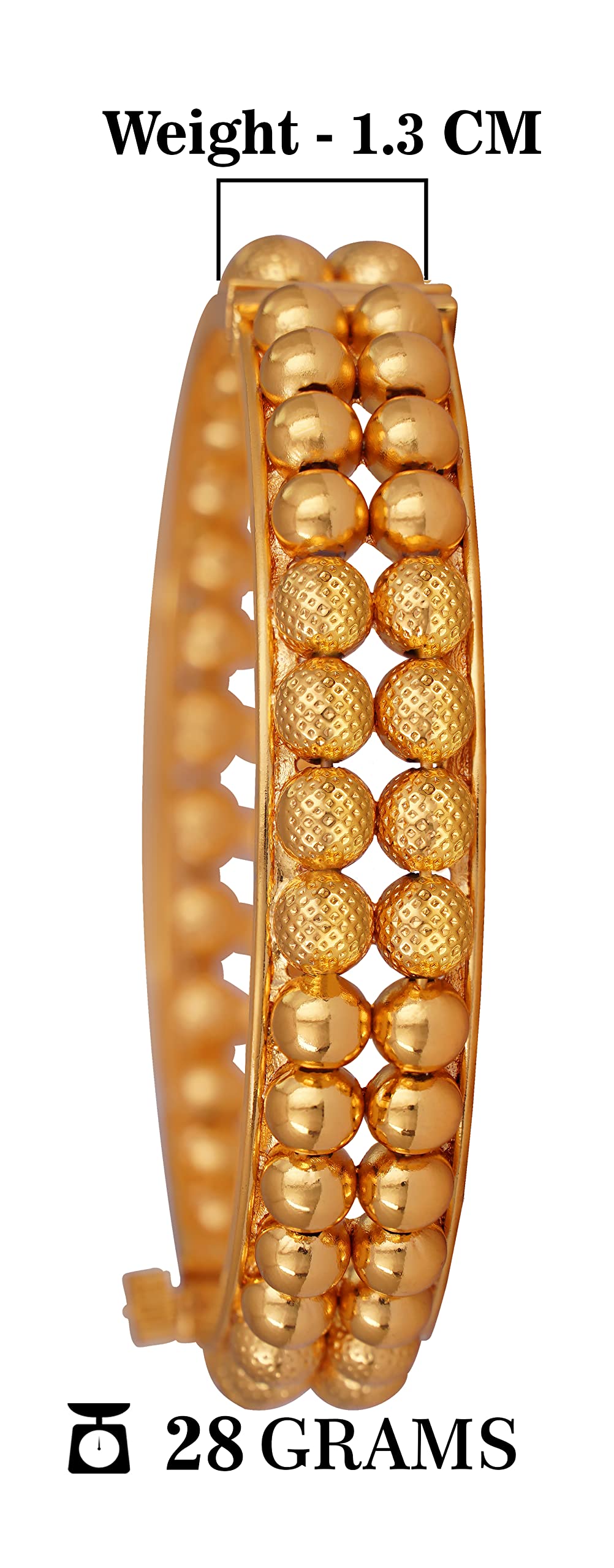 One Gram Micro Gold Plated Golden Beads Openable Kada Temple (24)