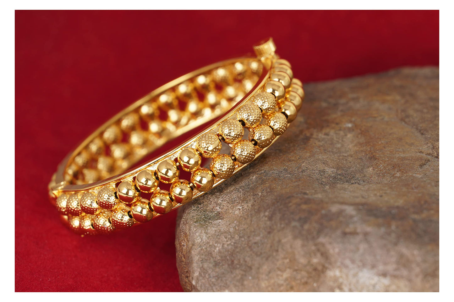One Gram Micro Gold Plated Golden Beads Openable Kada Temple (24)