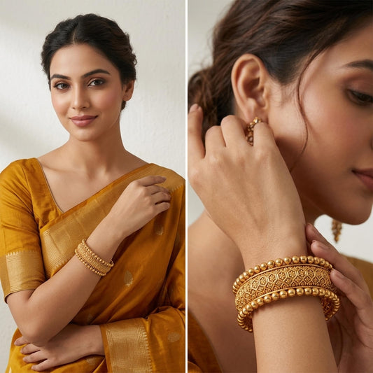One Gram Gold Plated Floral Design Openable Kada