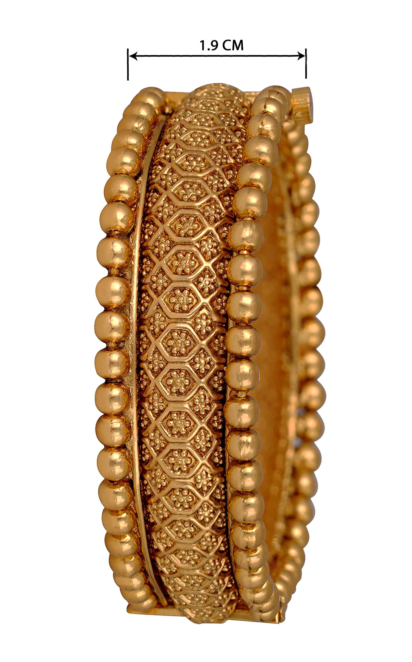 One Gram Gold Plated Floral Design Openable Kada