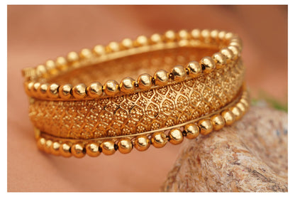 One Gram Gold Plated Floral Design Openable Kada