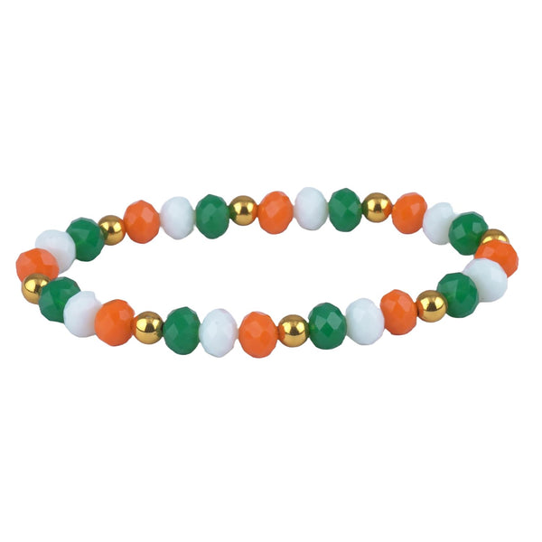 Combo Of Tiranga/Tricolour/National Flag 3 Stretchable Bracelets For Independence Day/Republic Day