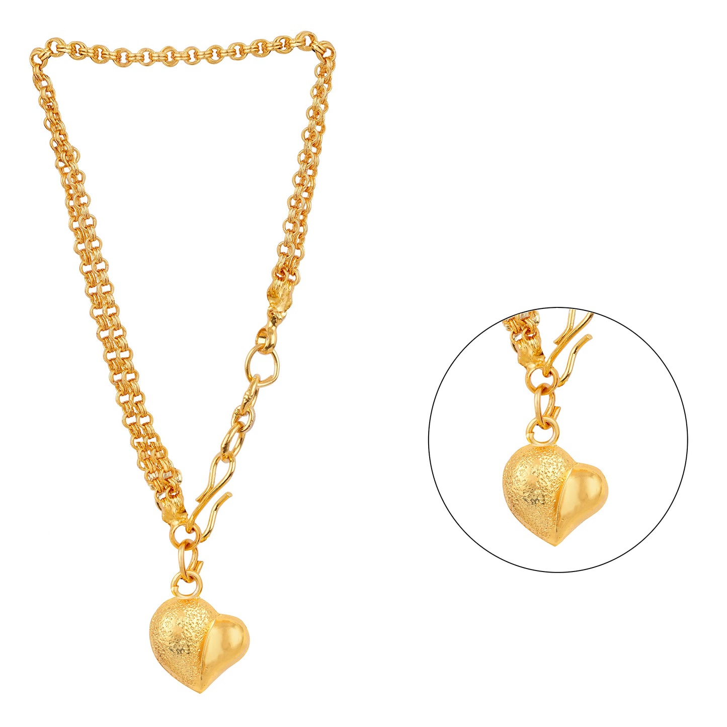Heart Dangler Bracelet – Gold-Plated Adjustable Chain Gift for Her