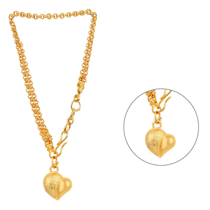 Heart Dangler Bracelet – Gold-Plated Adjustable Chain Gift for Her