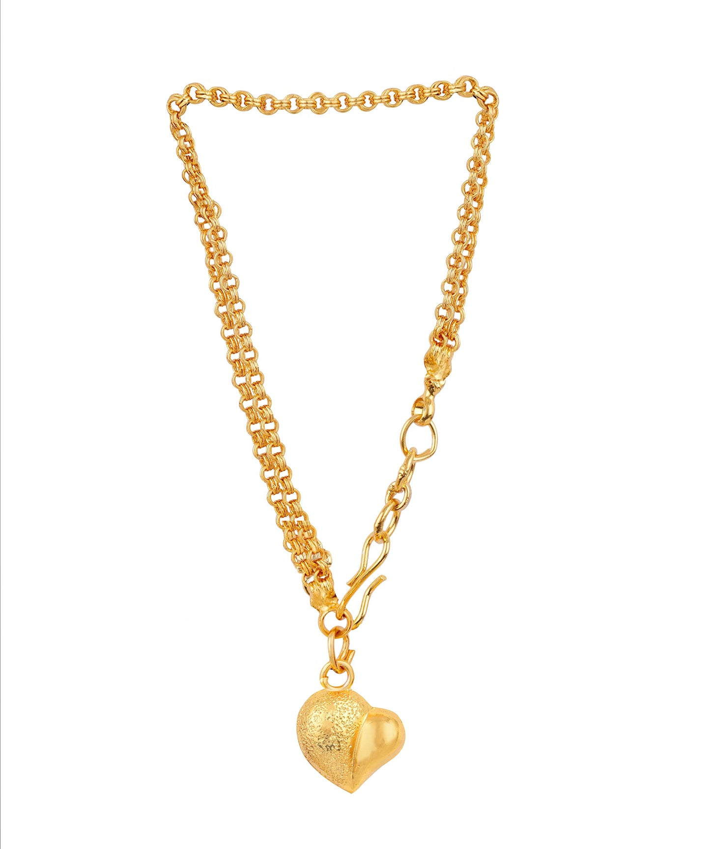 Heart Dangler Bracelet – Gold-Plated Adjustable Chain Gift for Her