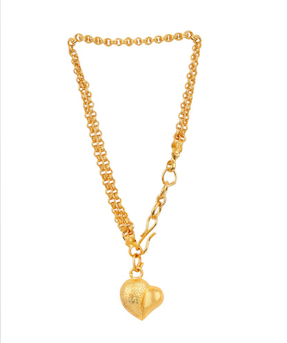 Heart Dangler Bracelet – Gold-Plated Adjustable Chain Gift for Her