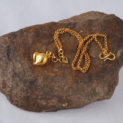 Heart Dangler Bracelet – Gold-Plated Adjustable Chain Gift for Her