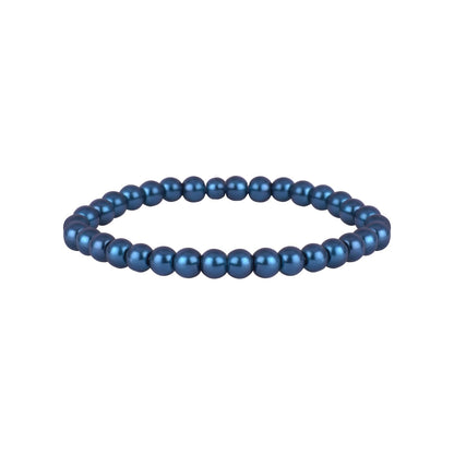 Premium Pearl Bracelet Set – Light Grey, Metallic Blue & Off-White