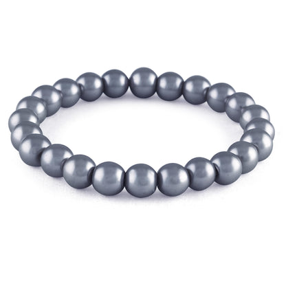 Premium Pearl Bracelet Set – Light Grey, Metallic Blue & Off-White