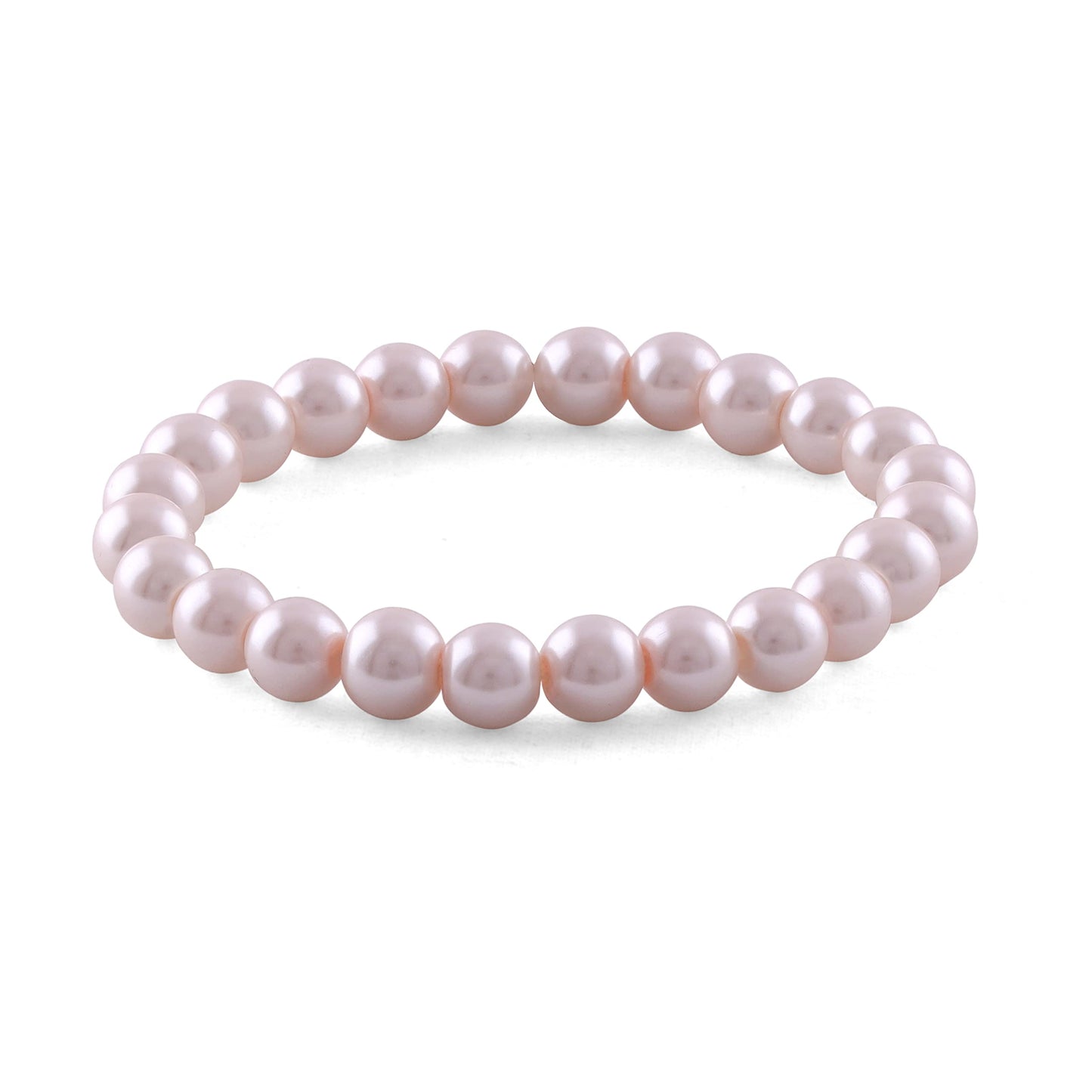 8mm Faux Pearl Stretchable Bracelet Set – 3-Piece Pastel Combo