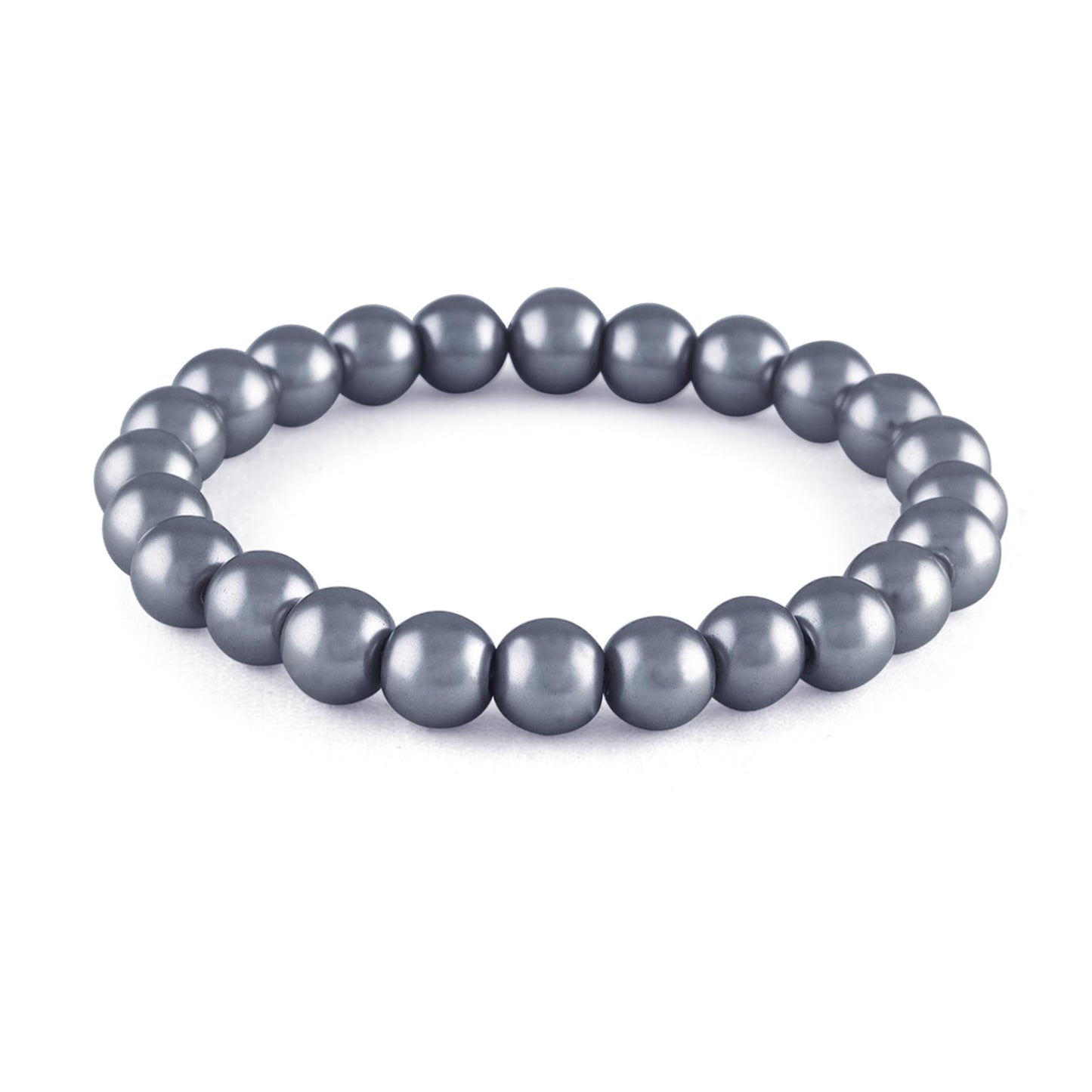 8mm Faux Pearl Stretchable Bracelet Set – 3-Piece Pastel Combo