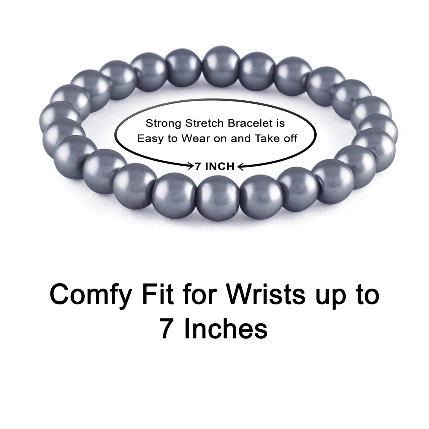 8mm Faux Pearl Stretchable Bracelet Set – 3-Piece Pastel Combo