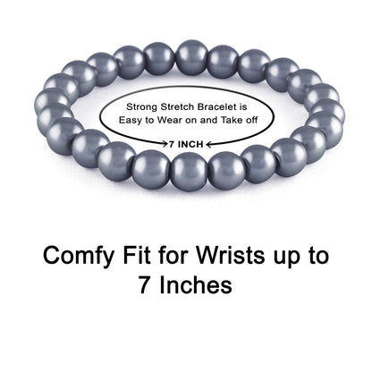 8mm Faux Pearl Stretchable Bracelet Set – 3-Piece Pastel Combo