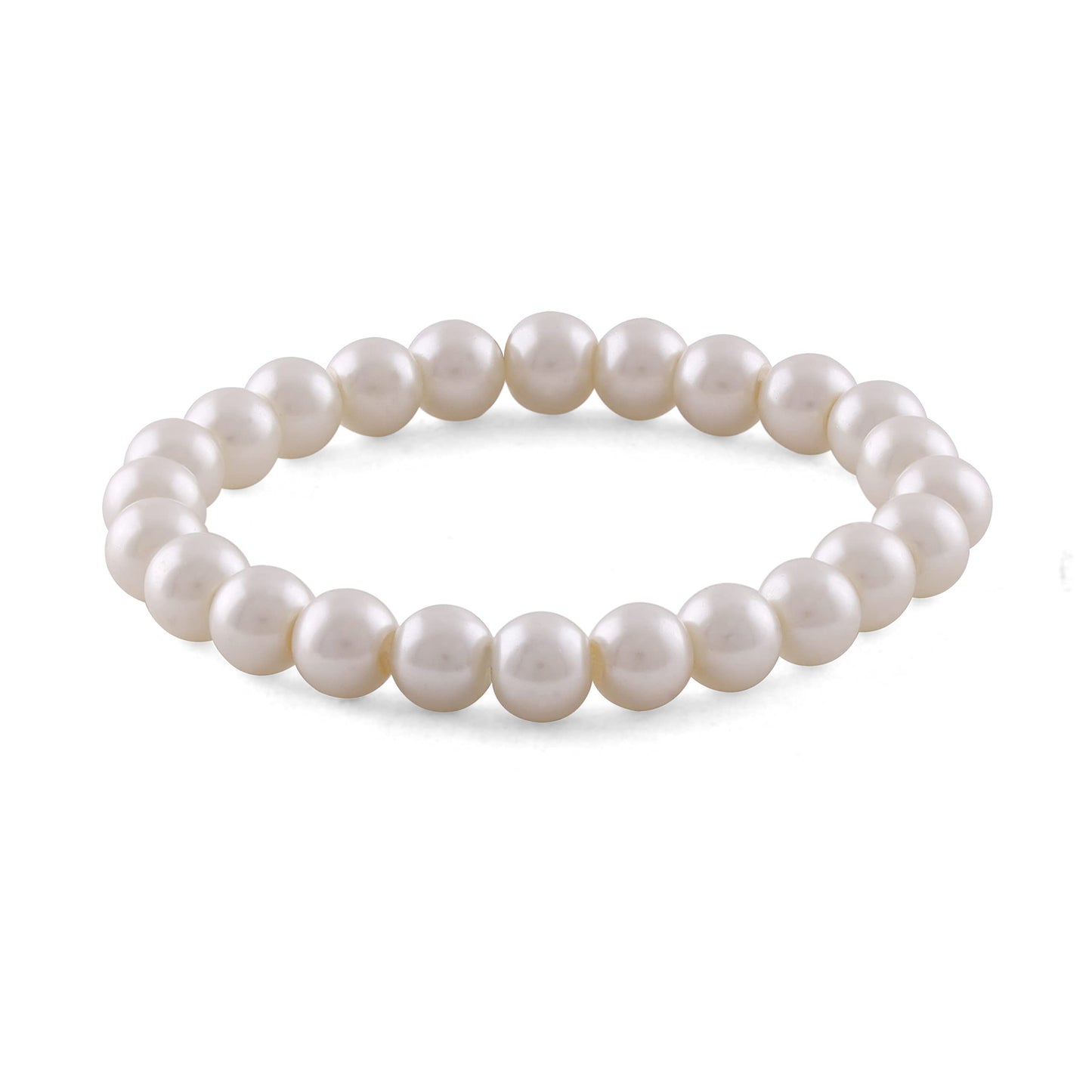8mm Faux Pearl Stretchable Bracelet Set – 3-Piece Classic Combo