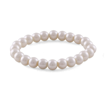 8mm Faux Pearl Stretchable Bracelet Set – 3-Piece Classic Combo