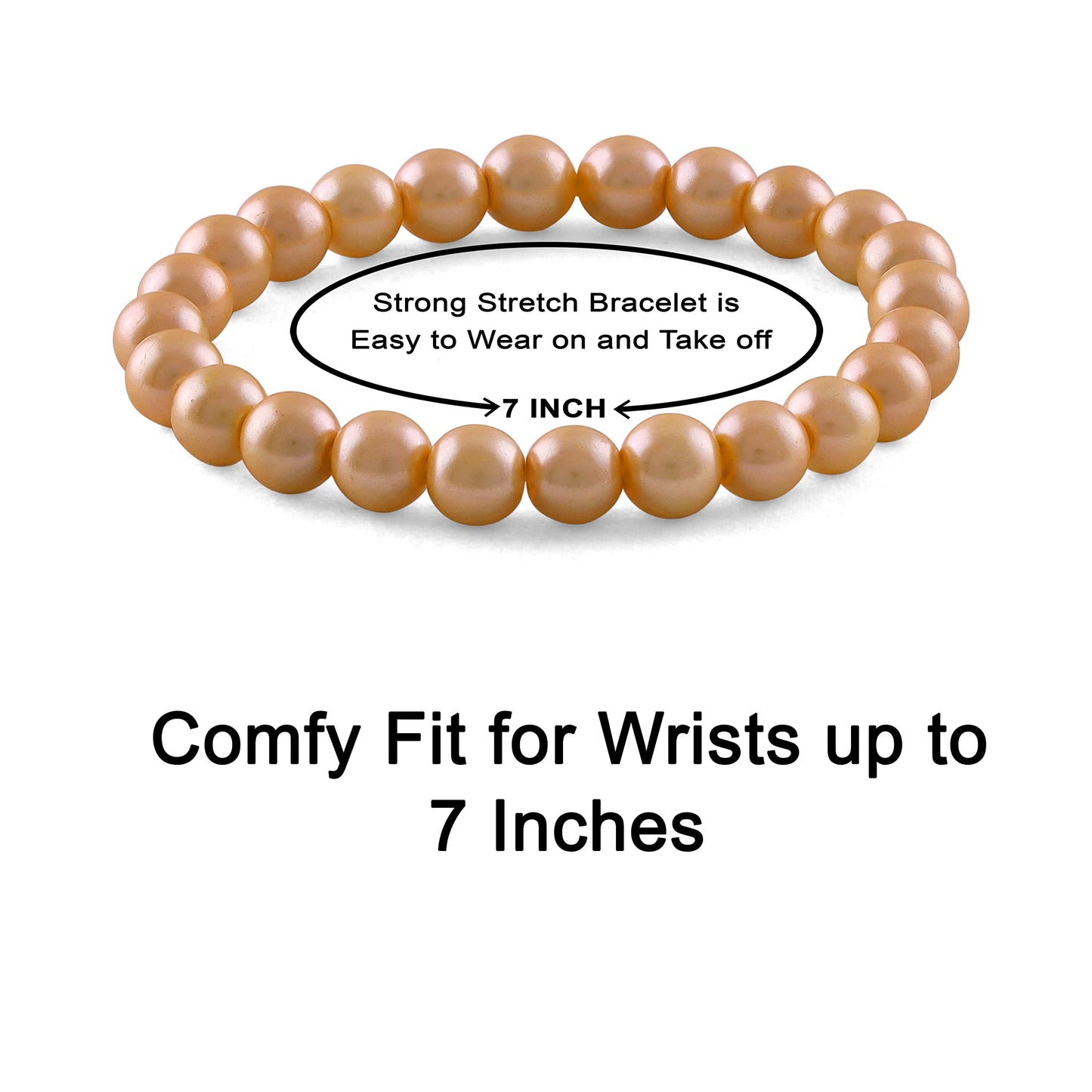 8mm Faux Pearl Stretchable Bracelet Set – 3-Piece Classic Combo
