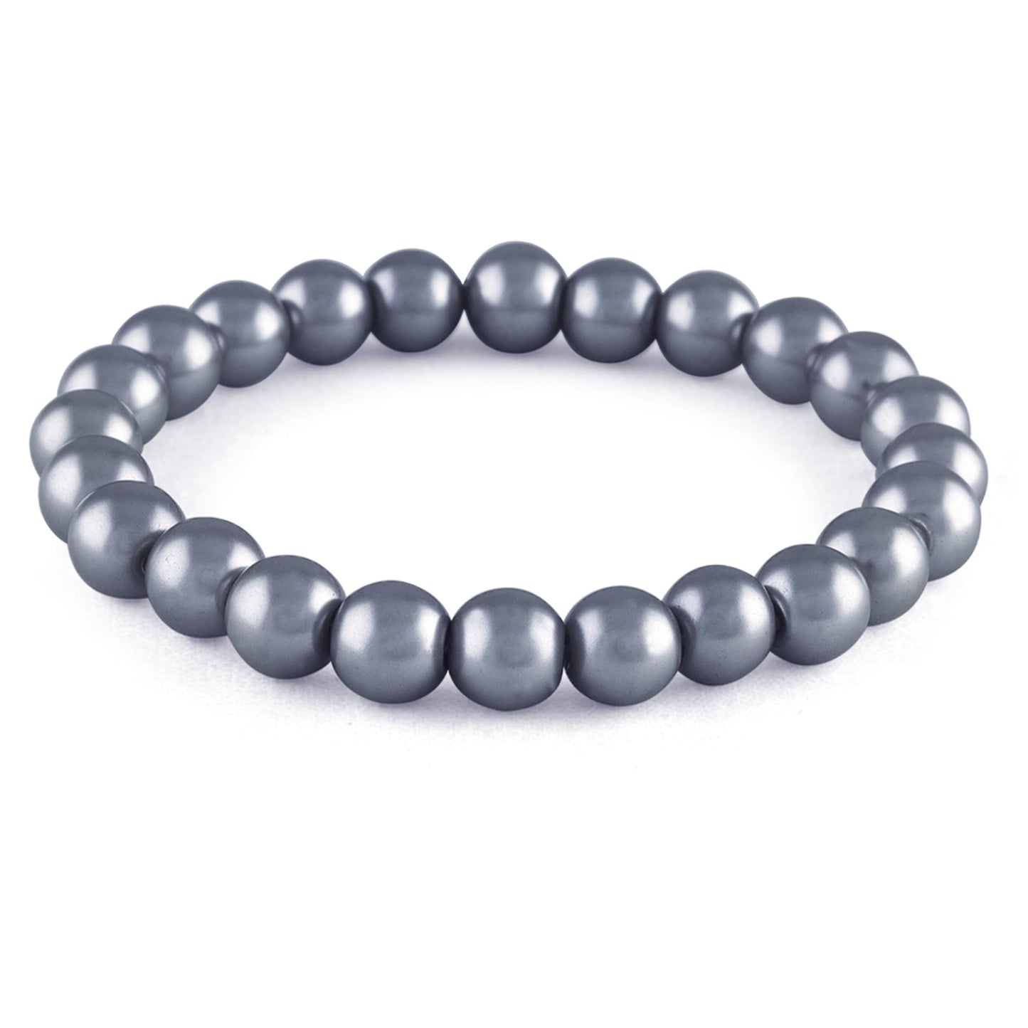 8mm Faux Pearl Stretchable Bracelet Set – 3-Piece Pastel Combo