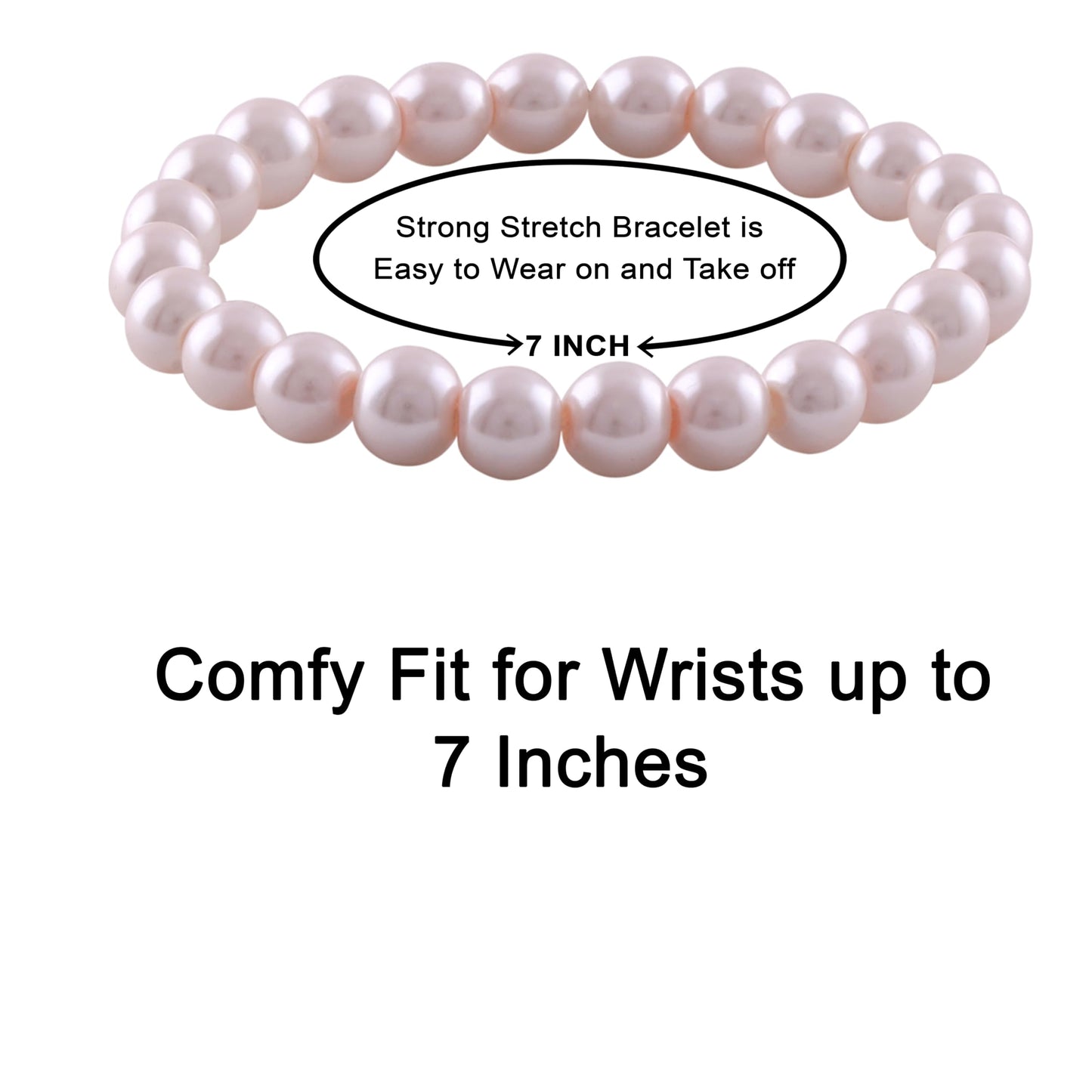 8mm Faux Pearl Stretchable Bracelet Set – 3-Piece Pastel Combo