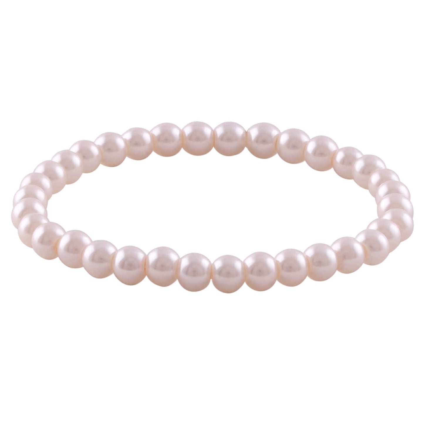 8mm Faux Pearl Stretchable Bracelet Set – 3-Piece Pastel Combo