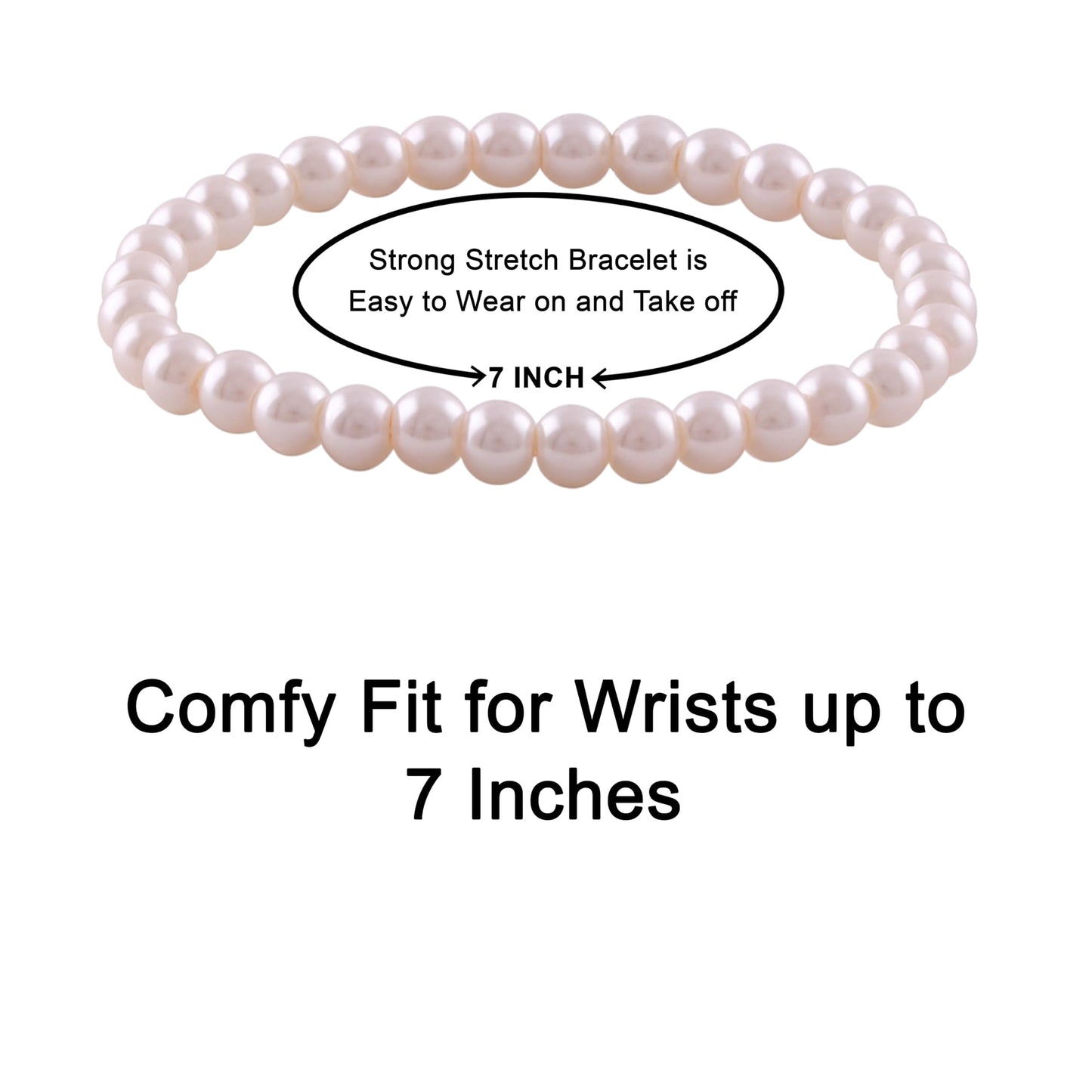 8mm Faux Pearl Stretchable Bracelet Set – 3-Piece Pastel Combo