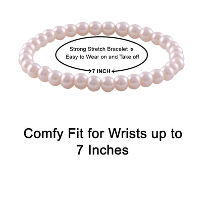 8mm Faux Pearl Stretchable Bracelet Set – 3-Piece Pastel Combo