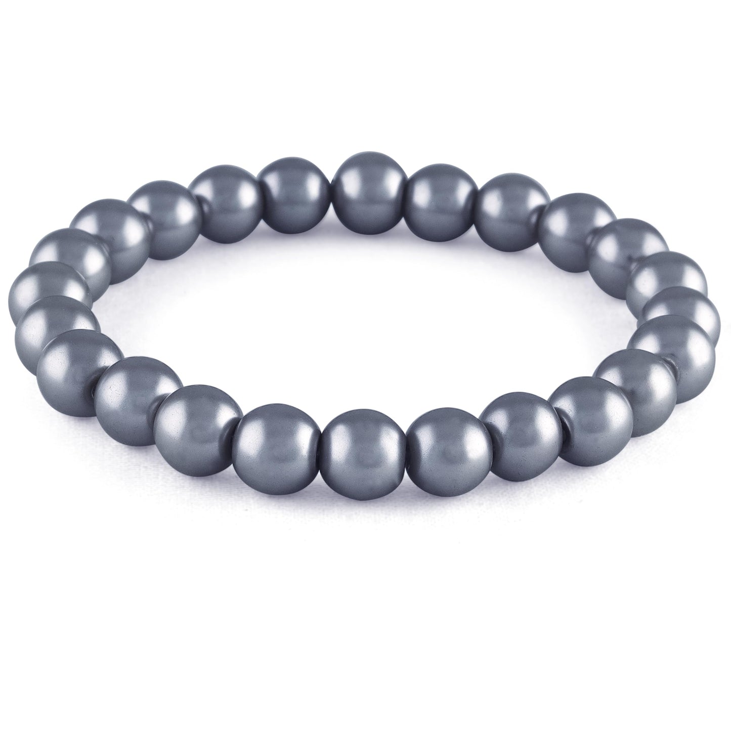 8mm Faux Pearl Stretchable Bracelet Set – 3-Piece Pastel Combo