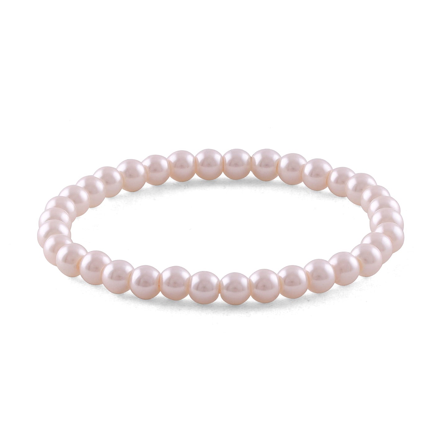 8mm Faux Pearl Stretchable Bracelet Set – 3-Piece Festive Combo