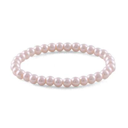 8mm Faux Pearl Stretchable Bracelet Set – 3-Piece Festive Combo