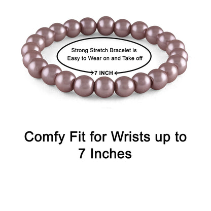 8mm Faux Pearl Stretchable Bracelet Set – 3-Piece Festive Combo