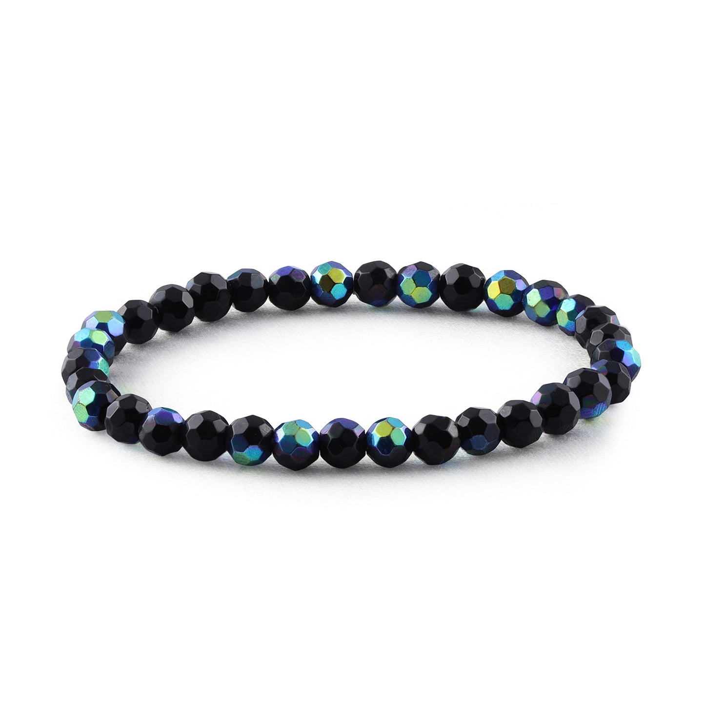 Turquoise, Onyx & Rainbow Crystal Bracelet Set – Buddha Healing Combo