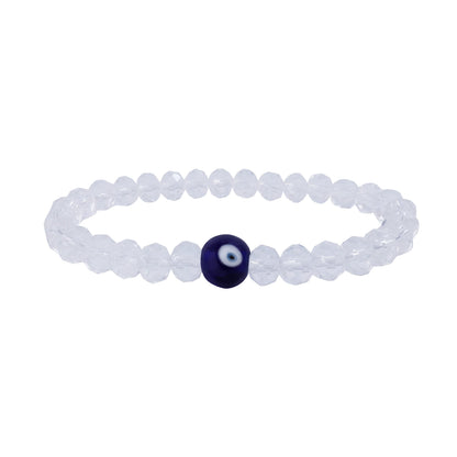 Navy Blue & Crystal Evil Eye Bracelet Set – Agate Stone Combo