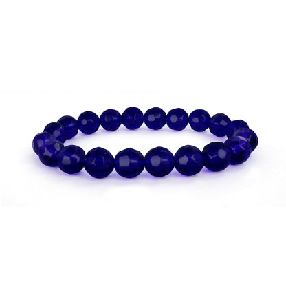 Navy Blue & Crystal Evil Eye Bracelet Set – Agate Stone Combo