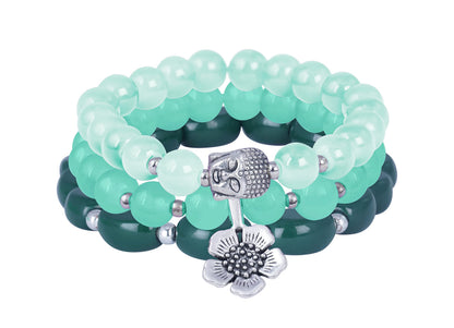 Green Onyx & Buddha Charm Bracelet – Reiki Healing Natural Stone