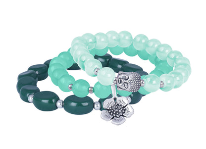 Green Onyx & Buddha Charm Bracelet – Reiki Healing Natural Stone