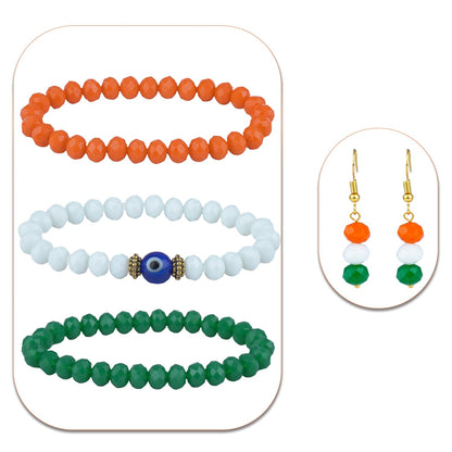 Tricolour 3-Piece Bracelet & Earring Set – Independence Day Special