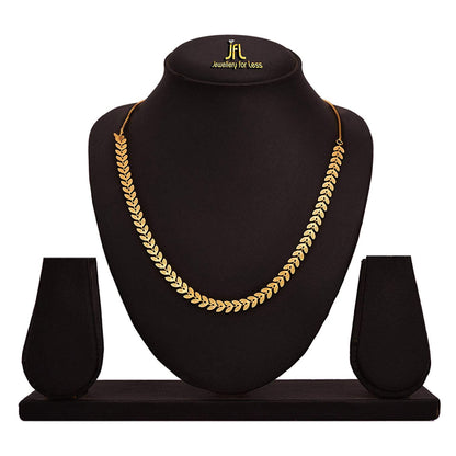 Premium Gold-Plated Leaf Motif Chain – Everyday Elegant Jewelry