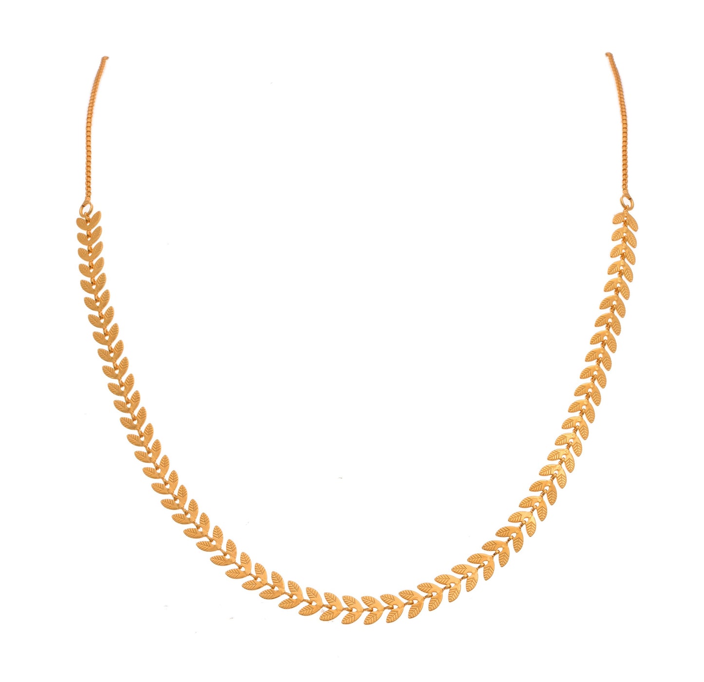 Premium Gold-Plated Leaf Motif Chain – Everyday Elegant Jewelry
