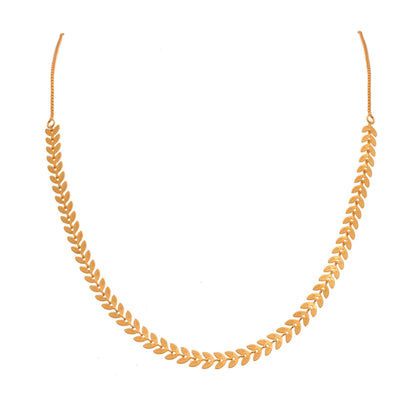 Premium Gold-Plated Leaf Motif Chain – Everyday Elegant Jewelry