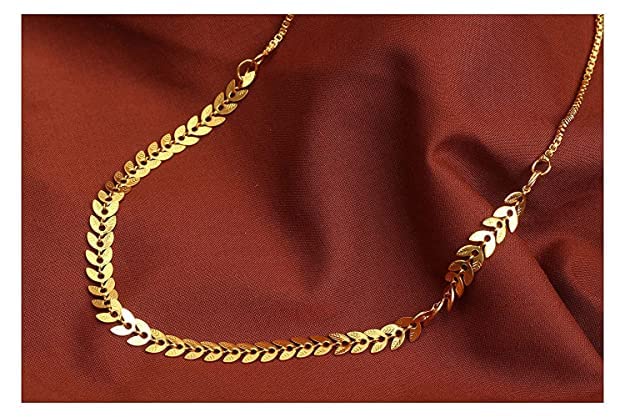 One Gram Gold Plated Leaf Design Chain & Fancy Mangalsutra Combo