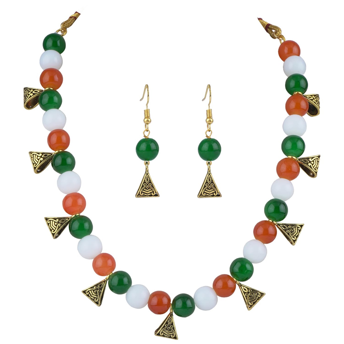 Tri Color Necklace Set With Bracelet Handmade For Independence Day/Republic Day .
