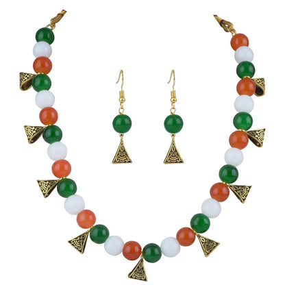 Tri Color Necklace Set With Bracelet Handmade For Independence Day/Republic Day .